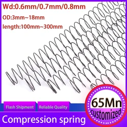 Enhanced Spring Steel Pressure Return Spring - 0.6mm - 0.8mm Wire, 3mm - 18mm Outer Diameter, 100mm - 300mm Length - 100mm