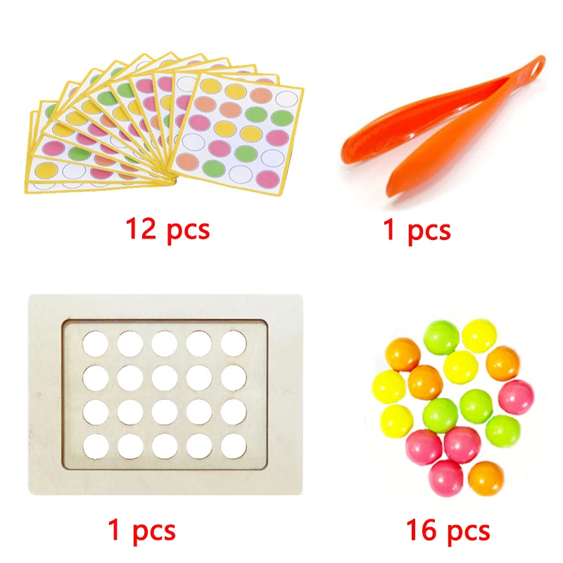 bopoobo Wooden Peg Board Beads Game Rainbow Clip Bead Puzzle Montessori  Sorting Toys Counting Matching Game Beads Early Education Board Game Fine