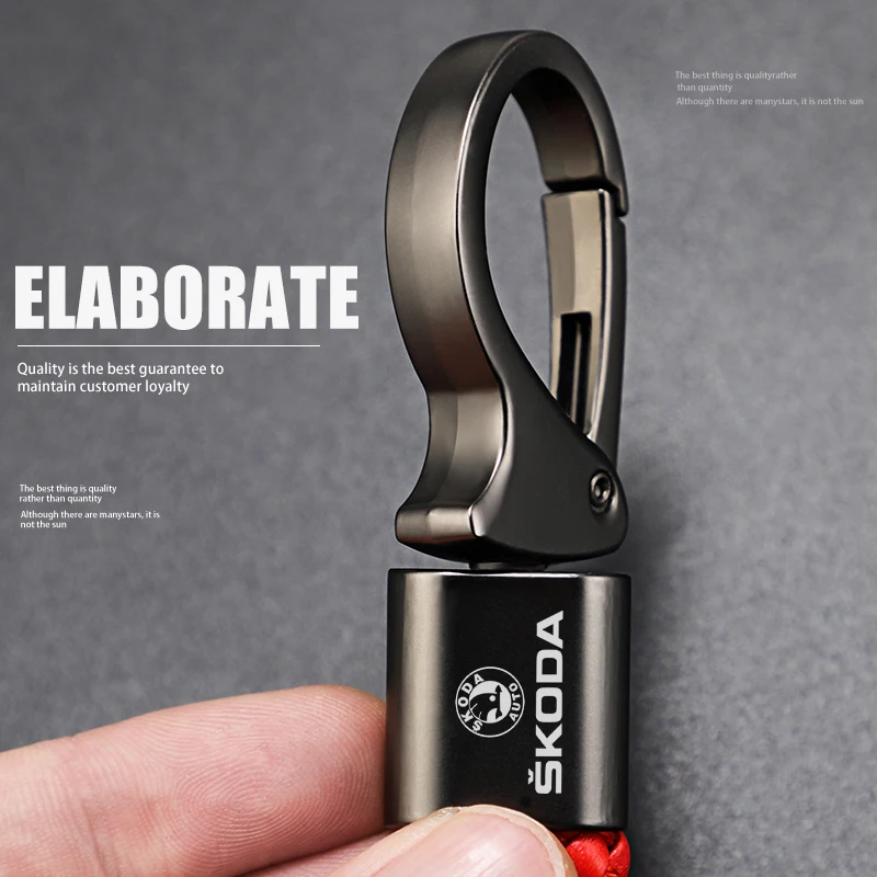 Car Key Accessories Metal Auto Keychain Ring For Skoda Octavia Kodiaq Enyaq iV Kamiq Scala Superb Fabia Rapid Karoq