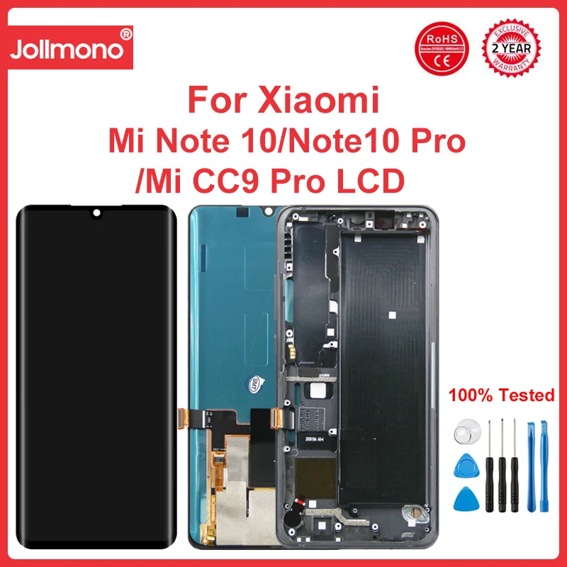 

Screen for Xiaomi Mi CC9 Pro Lcd Display Touch Screen Digitizer Assembly with Frame for Xiaomi Mi Note 10 Pro / Note 10