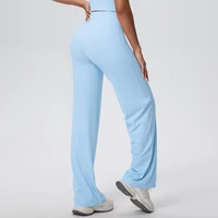 Woman Summer Breathable Wide Leg Yoga Pants Fitness Sports Running Cycling Solid Color Lifting Buttocks Gym Yoga Pants - Image 3