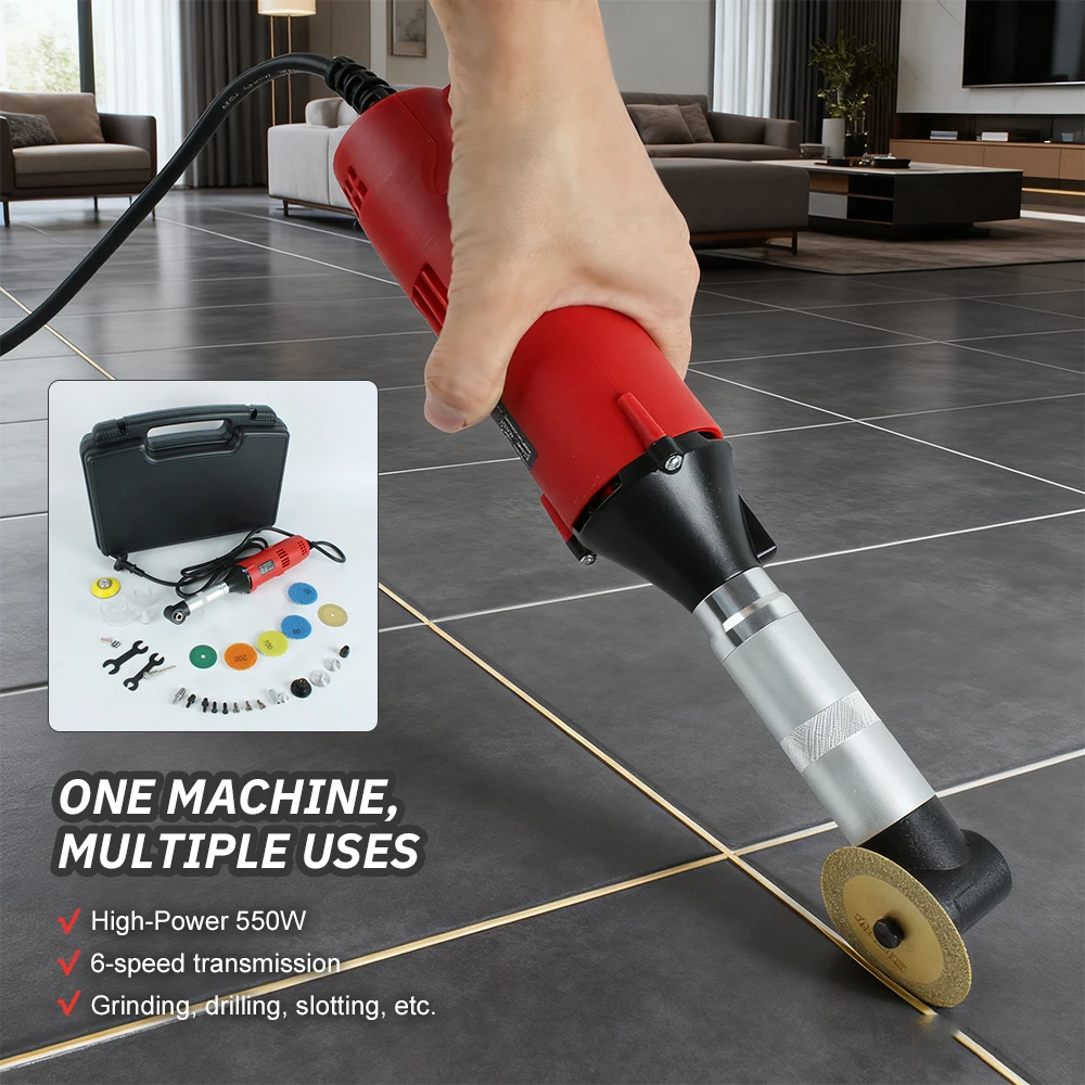 550W Multi-Functional Electric Angle Grinder 90-Degree Elbow Grout Cleaning Machine Portable Tile Grout Polishing Machine