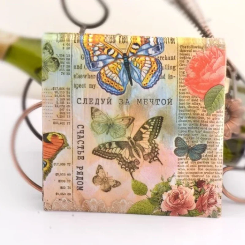 20pcs 33cm 2Ply Paper Napkins Colourful Butterfly Printing For Banquet