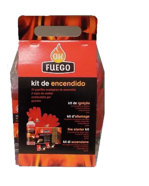 Kit de encendido OK FUEGO para chimeneas, barbacoas, etc. (2 Cajas de  Cerillas + Gel Encendido + Guantes + 24 Pastillas Ecológicas) - AliExpress