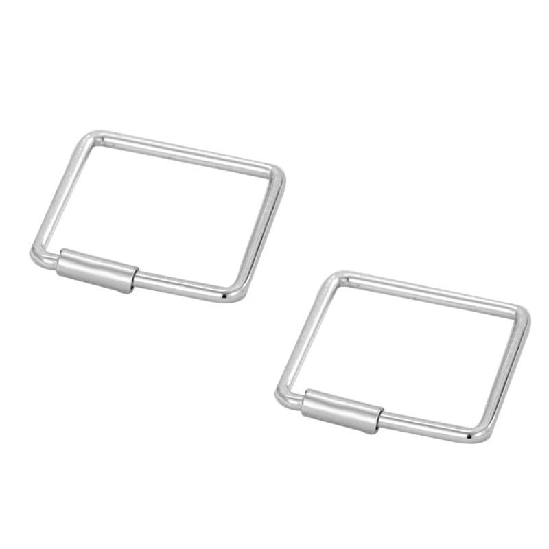 

S925 sterling silver simple geometric square earrings personality women's style stud accessories