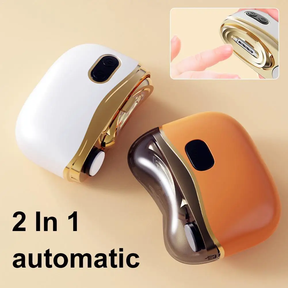 2 In 1 Electric Nail Trimmer And Buffer USB Rechargeable Waterproof Quiet Motor For Home Travel Toenail Fingernail Care_voghion.com