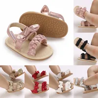 0-18 Months Baby Girl Summer Sandals Cute Bow Non-Slip Rubber Sole Infant Babies Kids First Walkers Sandals 4 Colors 1