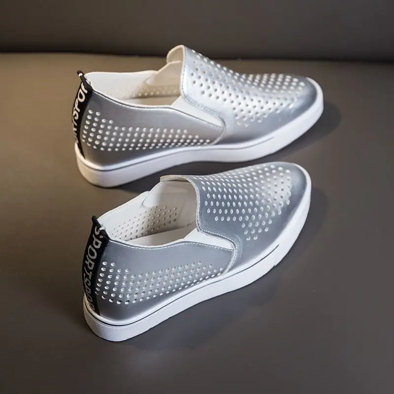 Comemore Fashion Platform Wedge Elegant Woman Shoes White