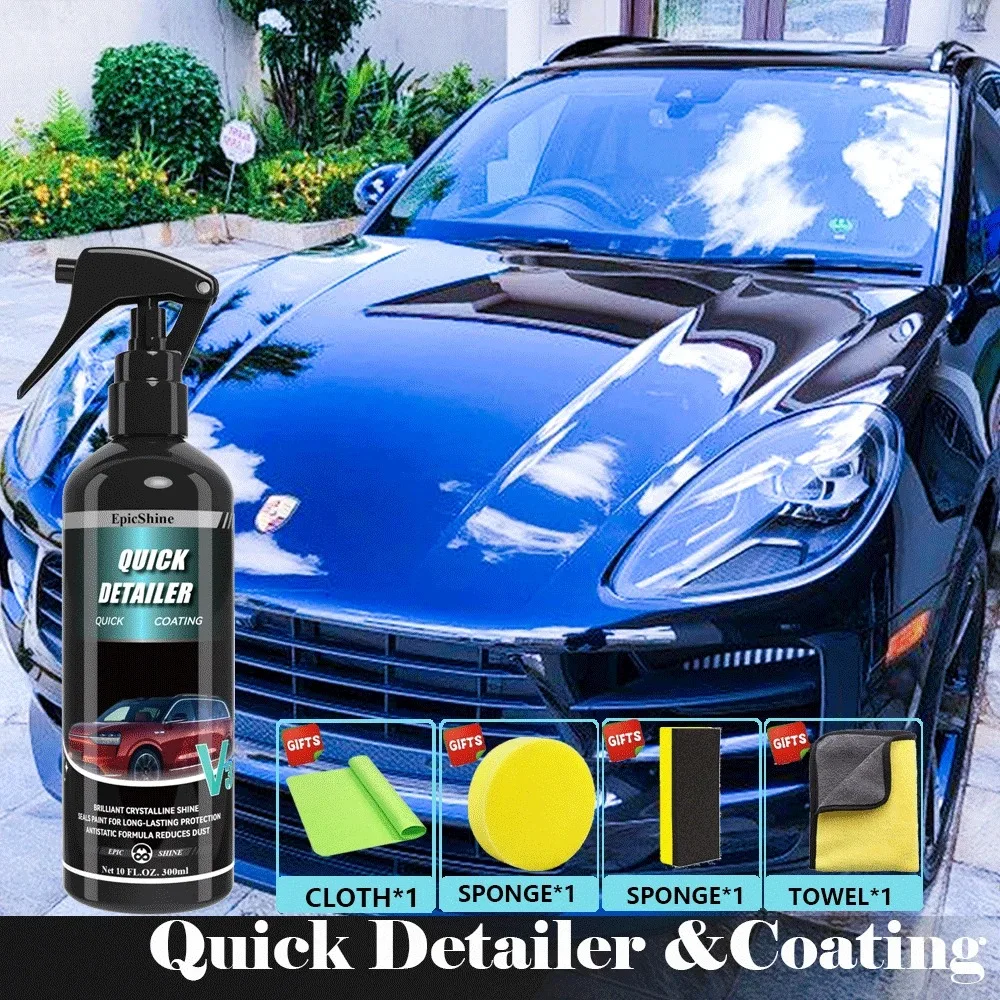 Car Ceramic Quick Detailer Coating Spray Nano Hydrophobic Polish Scratch Repair Remover Paint Protection Crystal Wax Auto Clean