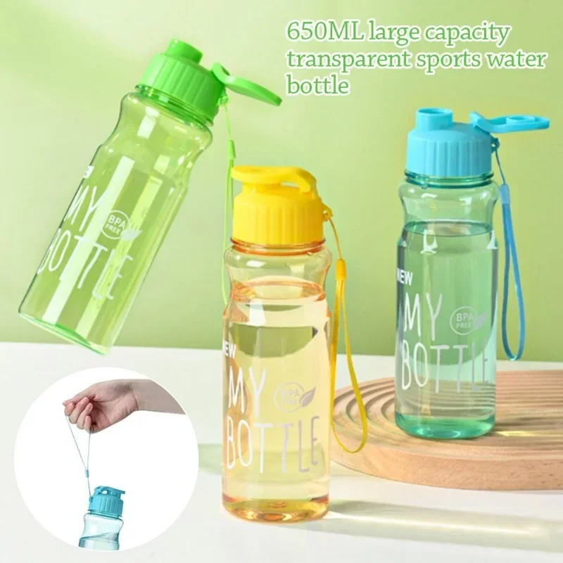 Gift Plastic Water Bottle Large Capacity Sports Kettle Wholesale Transparent Cold Water Cup Outdoor Portable 650ml - Image 5