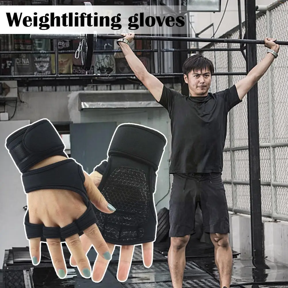 

Weightlifting Gloves Workout Gloves Full Palm Protection Non-slip For Cycling Pull-ups Dumbbell Bench Press Men Women Unive E8L2
