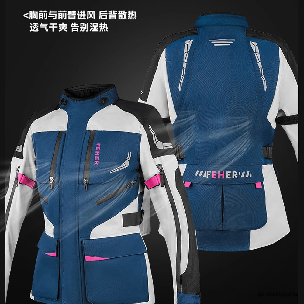 오토바이 재킷 남성 레이싱 슈트 방수 모토크로스 슈트 오프로드 CE 보호대 방수 보호 장비 재킷 사계절용