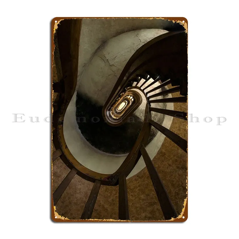 

Металлический плакат с коричневой спиральной лестницей, плакаты для кинотеатра, паба, железная Настенная роспись, жестяной плакат