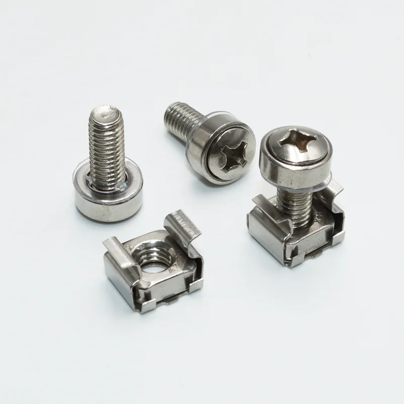 Durable Stainless Steel Rack Mount Fastener Set - M6*16 for Network and Server Equipment