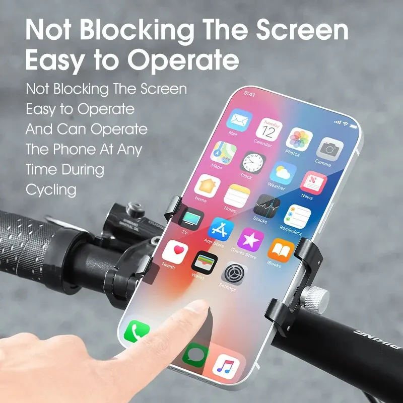 WEST BIKING Cycling Phone Holder Lightweight Aluminum Alloy Bike Handlebar Phone Bracket Phone Mount MTB Road Bike Accessories