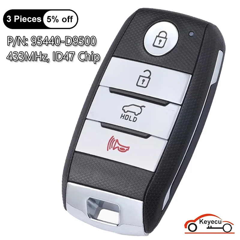 Keyecu 4 Pulsanti 433Mhz Id47 Chip Per Kia Sportage 2018 2019 2020 Auto Smart Remote Control Key Fob Muslimah, Tq8-Fob-4F08
