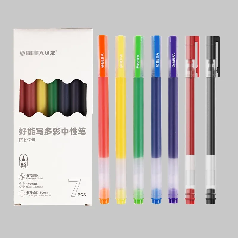 여러 가지 빛깔의 젤 펜, 사무실 서명, 물 펜, 학생 시험, 학습 용품, 0.5mm