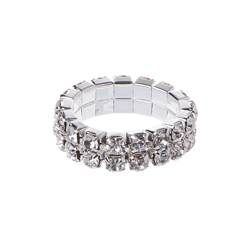 Elastic Ring Fashionable Stretch Crystal Inlaid Finger Rings Unique Engagement Wedding Promise  Ring Jewelry Gift 6