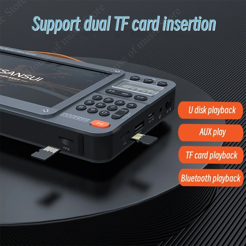 SANSUI Wireless Bluetooth Speakers Home Full-band Radio LED HD