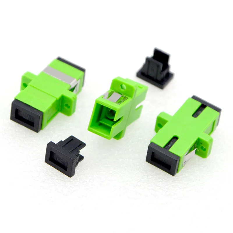 400PCS SC/UPC/APC Optical Fiber Adapter Connector Single Mode Flange Head Coupler Square joint Wholesale Free Shipping TO Brazil 1 way optical fiber sliding bracelet optical fiber rotary joint photoelectric sliding bracelet single mode multimode