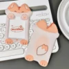 1Pcs Photocard Holder, Cute Cartoon Animal ID Credit Card Holder with Keychain Hard Shell Protective Photo Sleeves 6