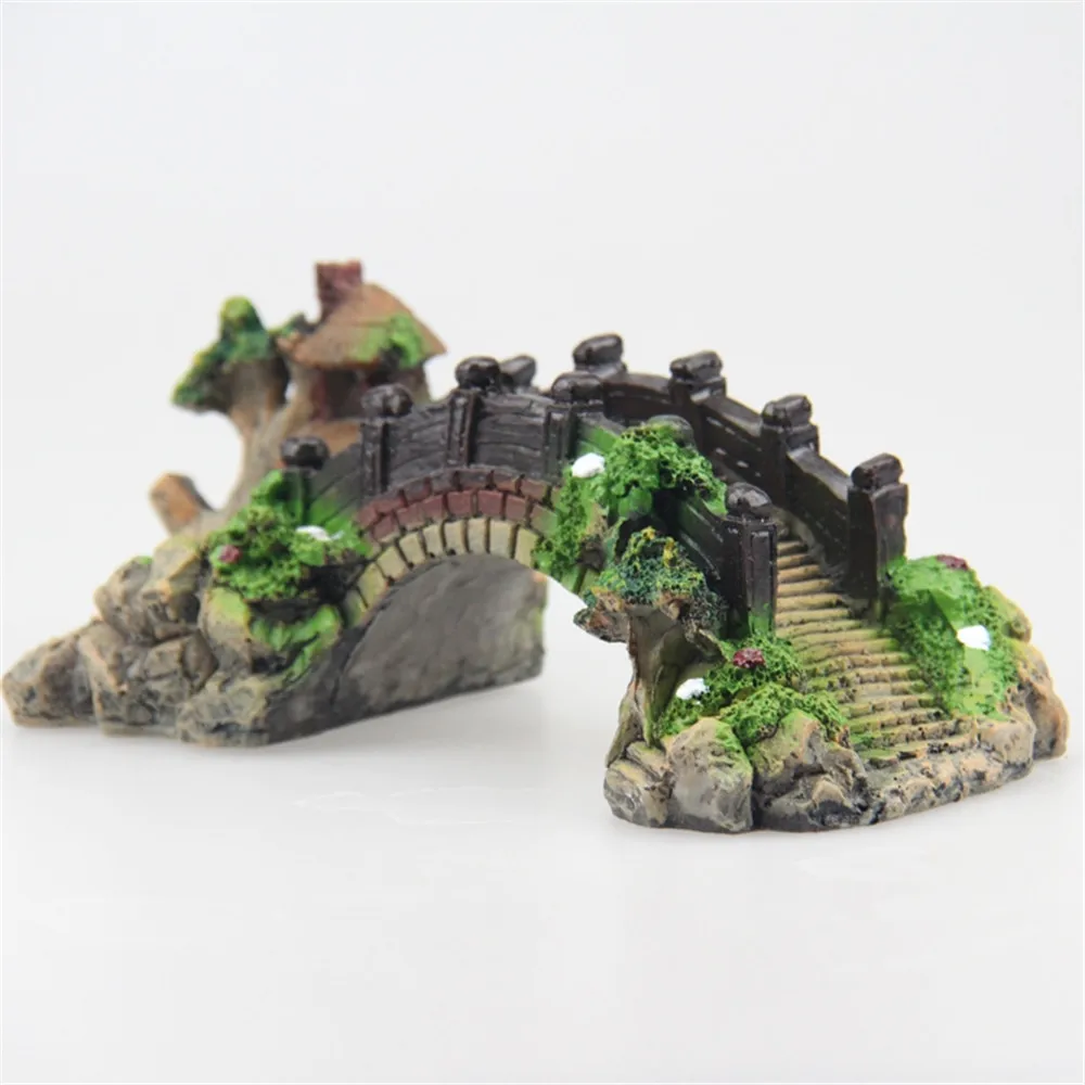 Title 9, Fish Tank Artificial Bridge Resin Landscape Dec...