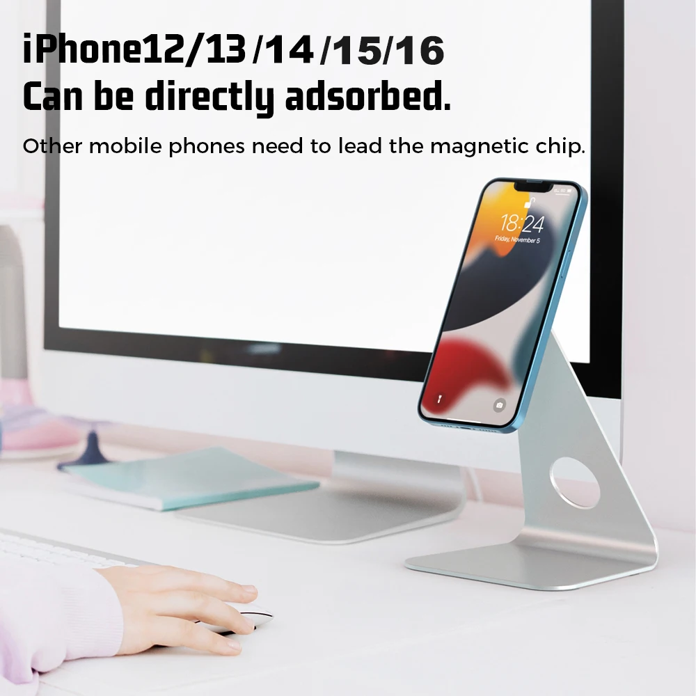 Sleek Metal Magnetic Tablet and Phone Stand with 360° Rotation