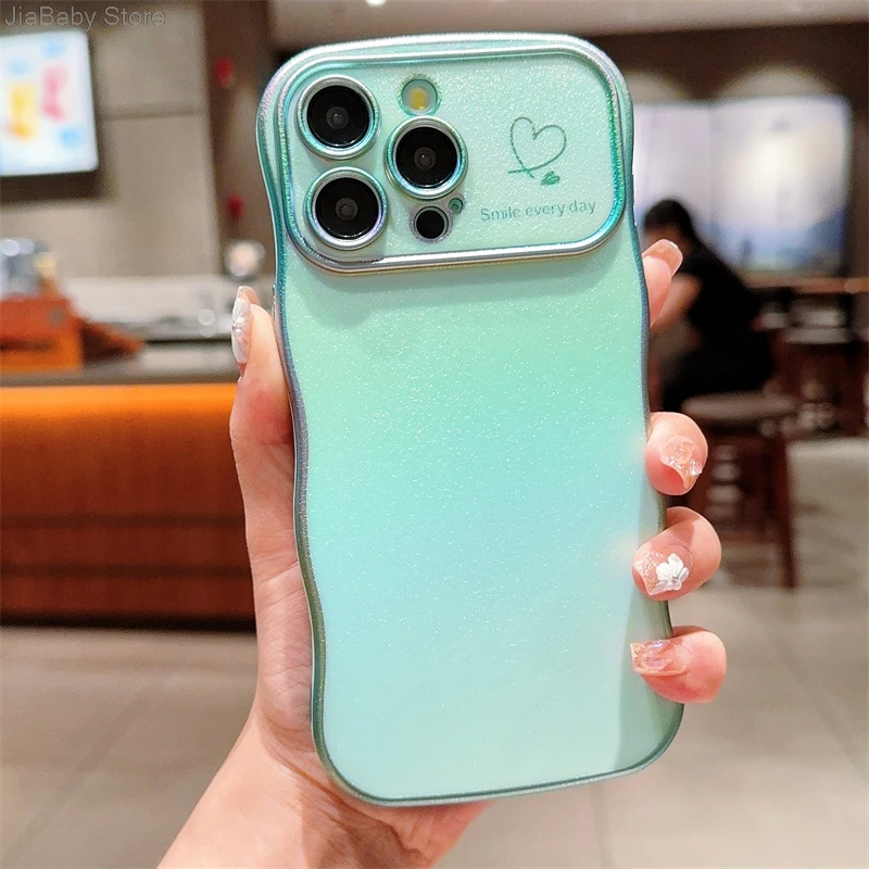 Coque de protection pour appareil photo en forme de cœur avec liquide pailleté de luxe pour iPhone 11 12 13 14 15 16 Plus Pro Max_voghion.com