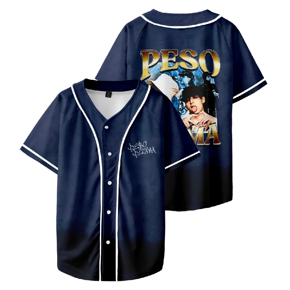 

Peso Pluma Baseball Jersey Shirt Doble PP Merch Baseball Uniform For Women/Men Short Sleeve Tshirt Streetwear