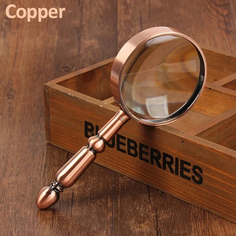 Retro All-Metal Magnifier Portable Optical Magnifying Glass Jewelry Repair Loupe Antique Magnifier Seniors Reading 20X