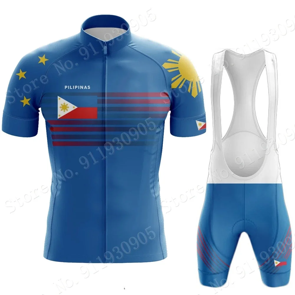 PHILIPPINES National Cycling Jersey Set Summer Pilipinas Clothing Road Bike Shirts Suit Bicycle Bib Shorts MTB Ropa Maillot