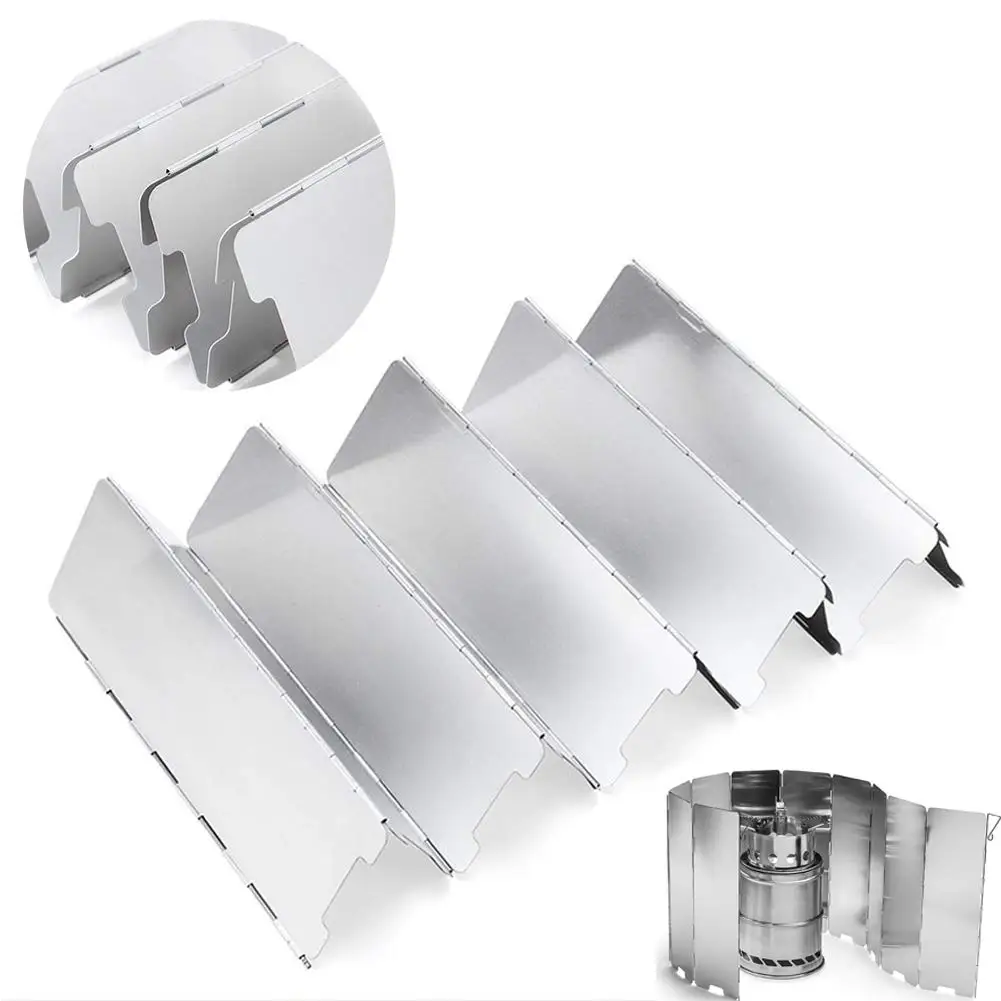 8/10/12/16 Plates Gas Stove Wind Shield Outdoor Camping Picnic Cooking Burner Windproof Screen Aluminum Alloy