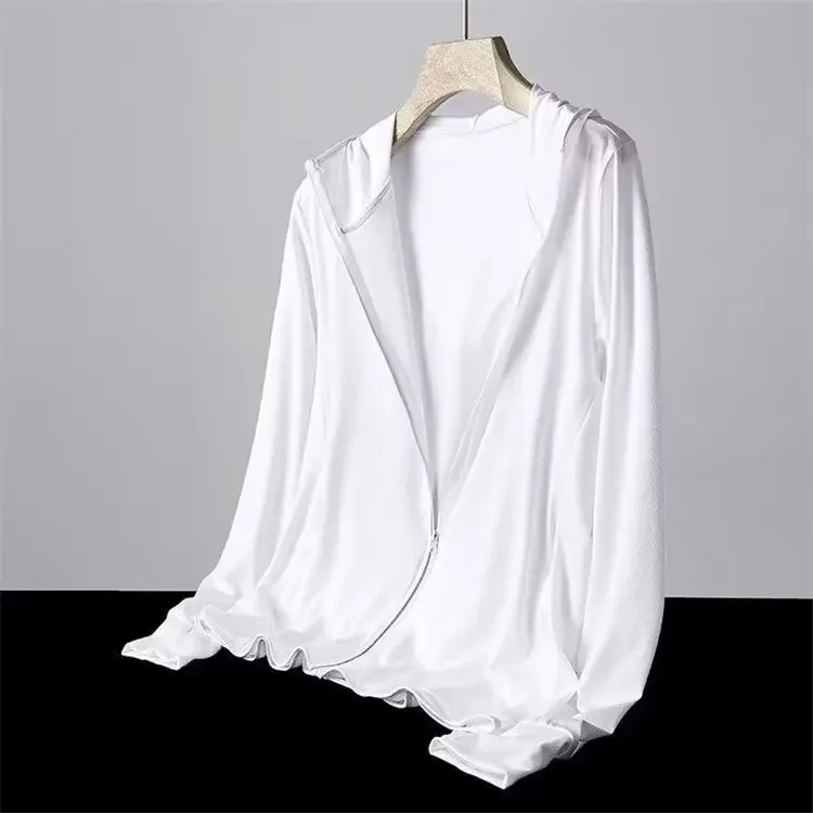 thumbnail image 5 of 2024 Ropa de protección solar con capucha para hombres y mujeres, malla de seda de hielo de verano, fina, transpirable, para pesca al aire libre, chaqueta de protección solar para parejas, 5 of 5