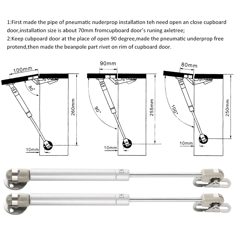 Gas Spring Hinges 2/4PCS Cabinet Door Gas Struts 2-20KG Lift Supports Lid Support Props/Shocks Kitchen Cupboard Hydraulic