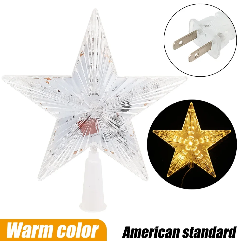 LED Glowing Christmas Star Tree Top Ornament - Festive Holiday Decoration 2024 (17x18cm)