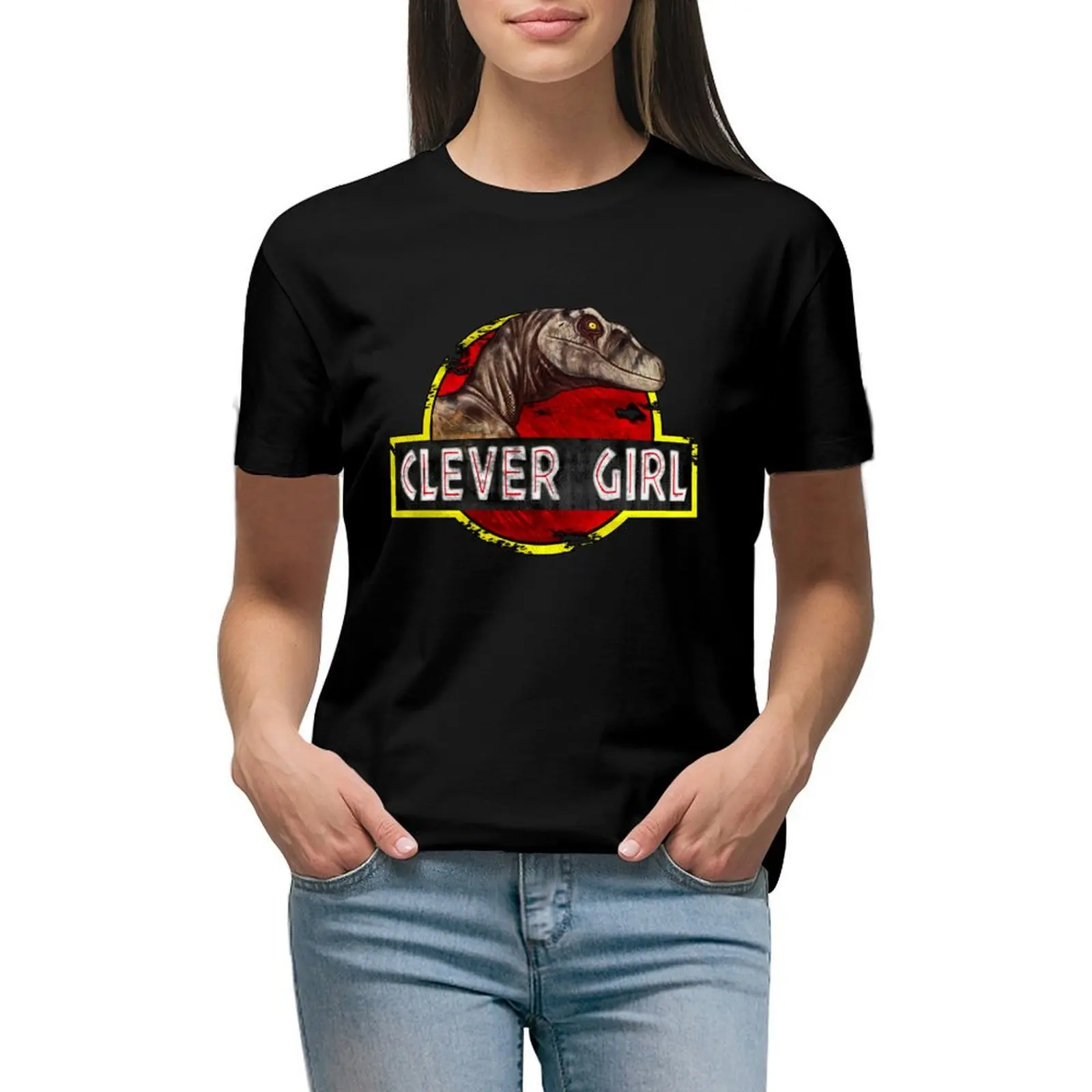 

Clever Girl T-Shirt shirts graphic tees animal print quick-drying vintage clothes t-shirt dress for Women long
