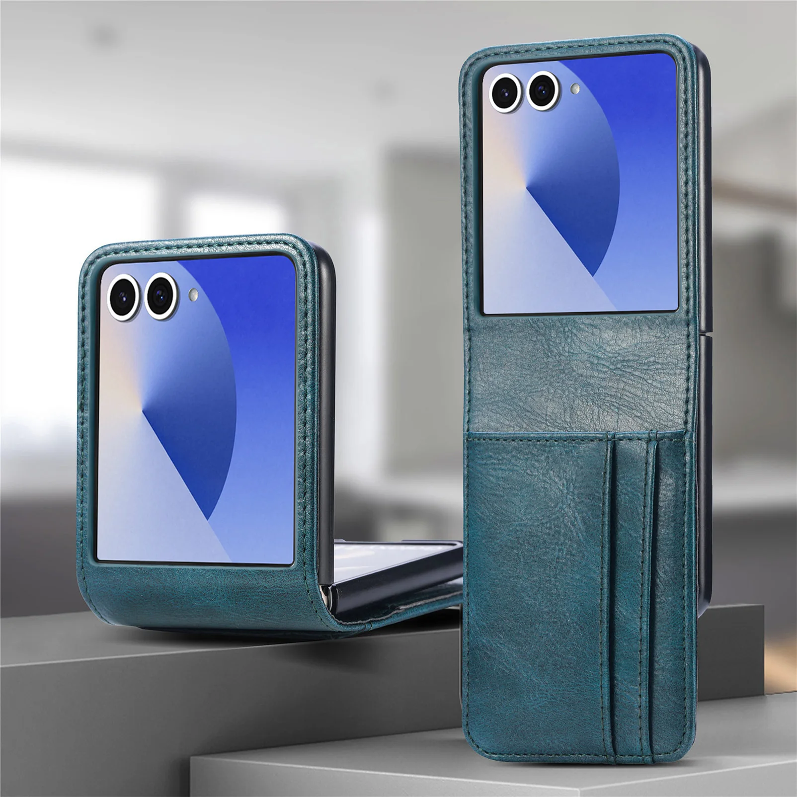 Luxurious PU Leather Folding Phone Case with Card Holder - One-Piece Cover, Style XL002