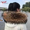 2023 Real Raccoon Fur Collar Women Winter Blue Natural Fur Scarves Fashion Neck Warmer Femme Scarf 13cm 15cm 18cm Width Shawl 1