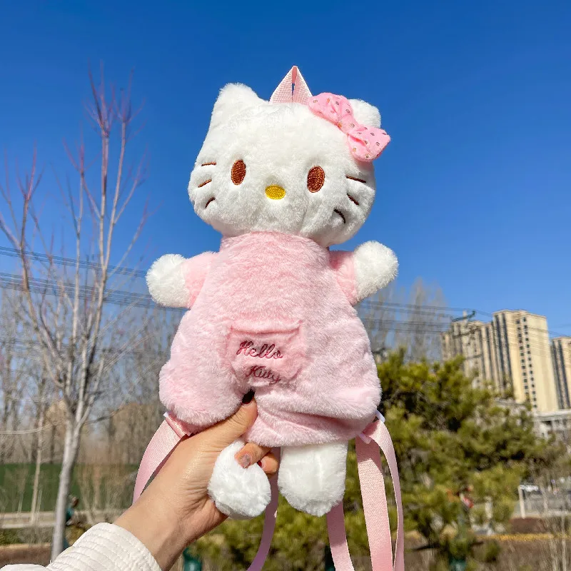 Ba lô hai dây đeo cho cô gái tuổi teen, Thiết kế búp bê sang trọng dễ thương, Chủ đề mèo KT, Túi đeo vai Hello Kitty, Bộ sưu tập phim & TV