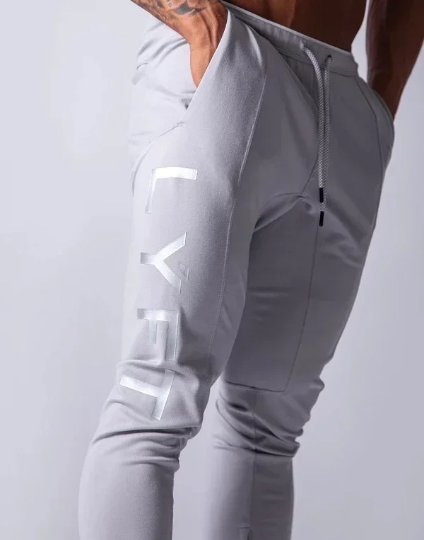 New Men's Fitness Running Training Slim Fit Pants Belted Sporty Casual Sweatpants Long Sports Pants for Active Lifestyle