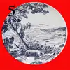 Ceramic Decorative Plate Blue Iru Sketch Tiger Circular Shape Tableware Restaurant Dessert Tray Home Bedroom Art Hanging Plate 5