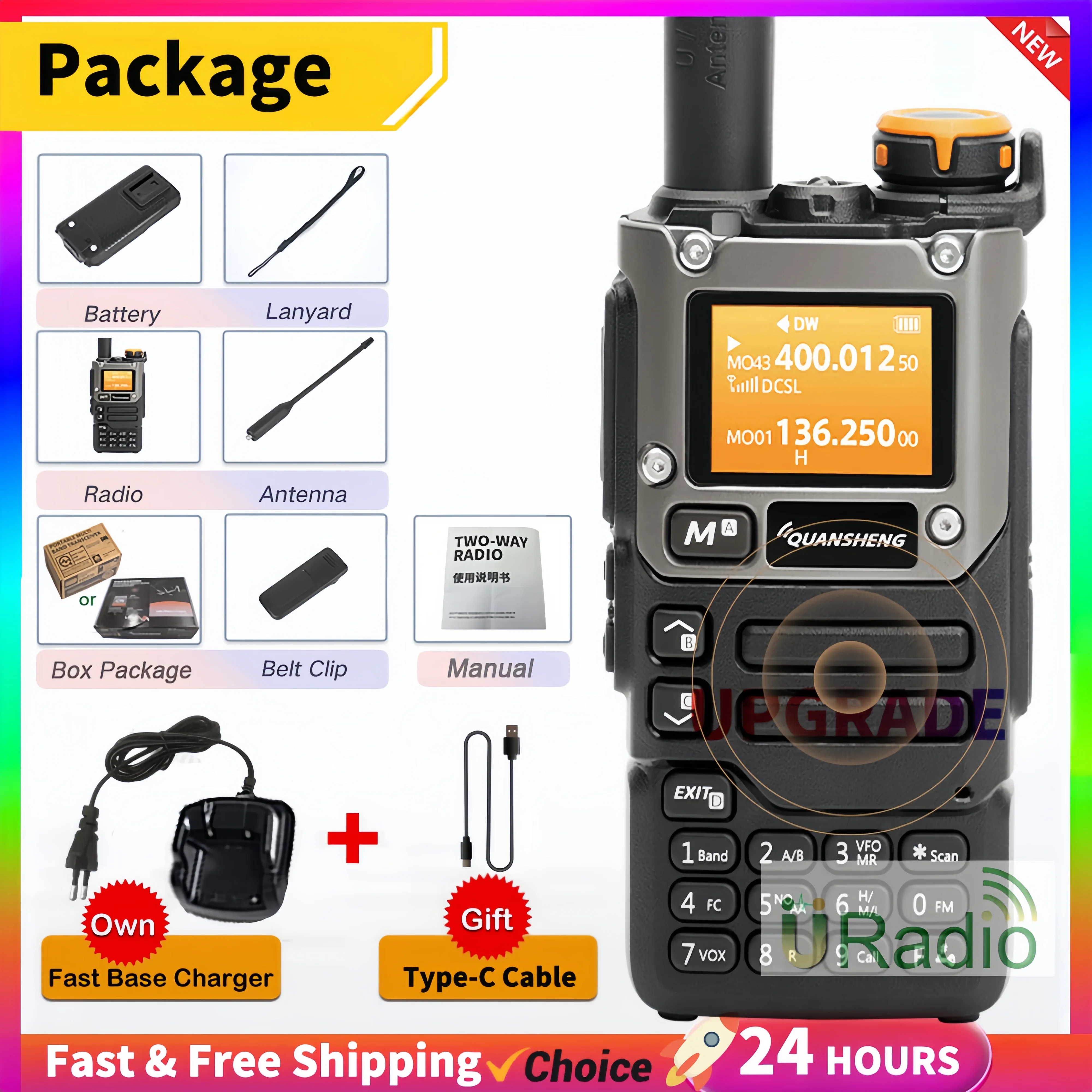 UV-K6 Quansheng UV-K5 (8) Walkie Talkie Two Way Radio