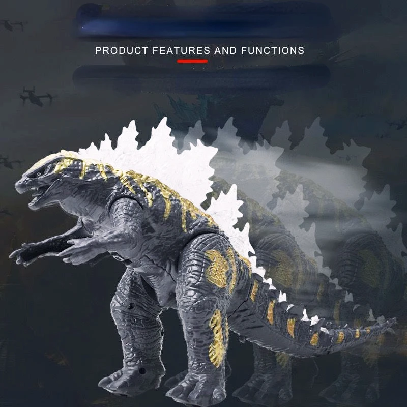 Nuove Figurine Anime Glowing Godzilla Vs King Kong Action Mobile Godzilla Ghidorah Soft Glue Monster Doll Model Kid Toys Boy Gift