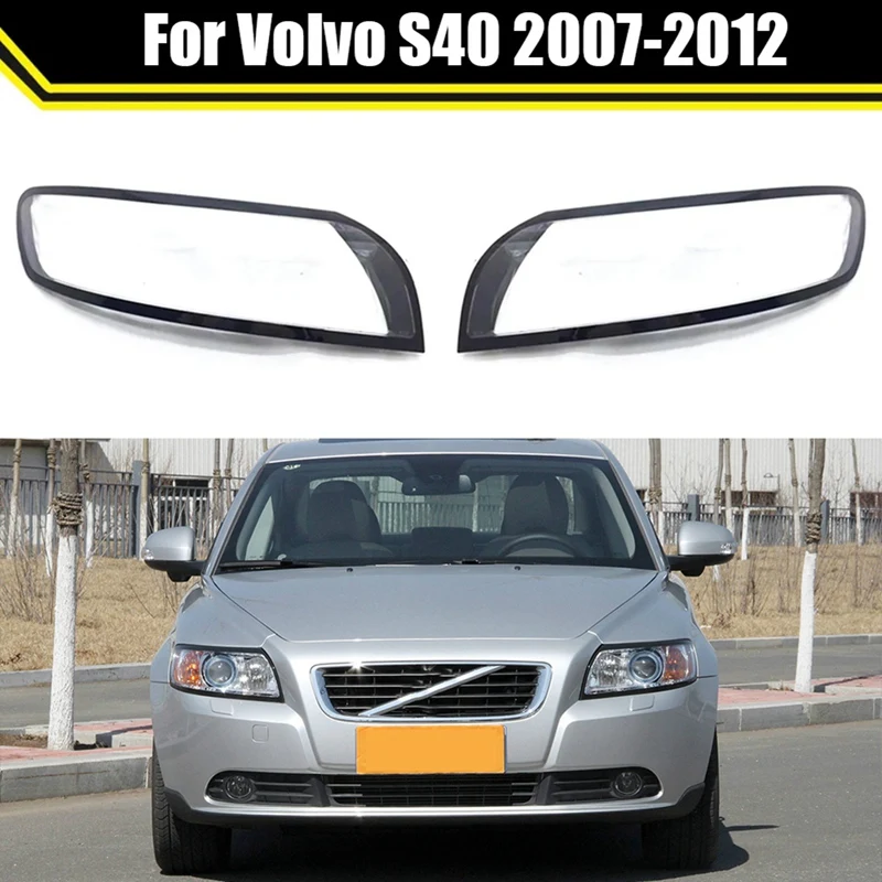 

For Volvo S40 S40L 07-2012 Car Transparent Lampshade Head Light Lamp Cover Glasses Lamp Shade Headlight Shell Cover Lens Parts