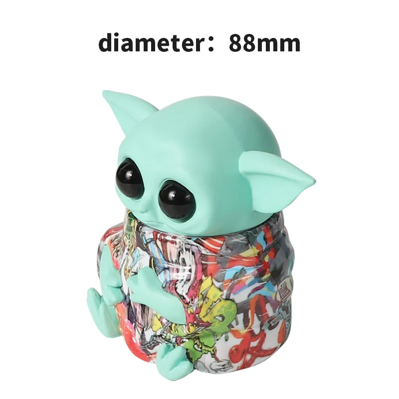 63mm Zinc Alloy Yoda baby Grinder with Drawer Tobacco Smoke Spice Crusher Mill Shredder 4 Part Rolling Accessories - Image 2