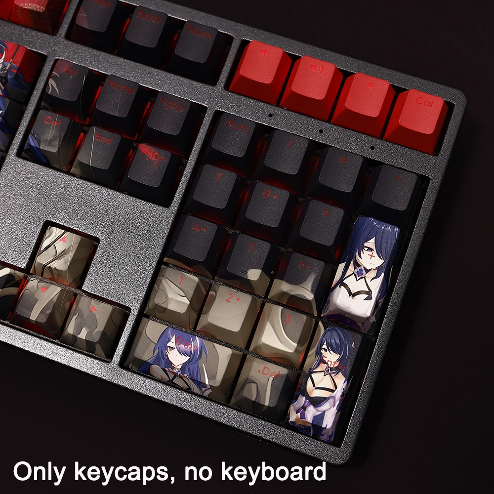 Pbt Keycaps para Teclado Mecânico Altura Cereja Jogos de Anime Beauty Girl Acheron Honkai 3: Star Rail Faça Você Mesmo 108 Chaves Set - Imagem 5