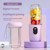 500ML Portable Blender with Lid Rechargeable Wireless Orange Juicer 16 Stainless Blades USB Smoothie Vegetables Fruits Mixer