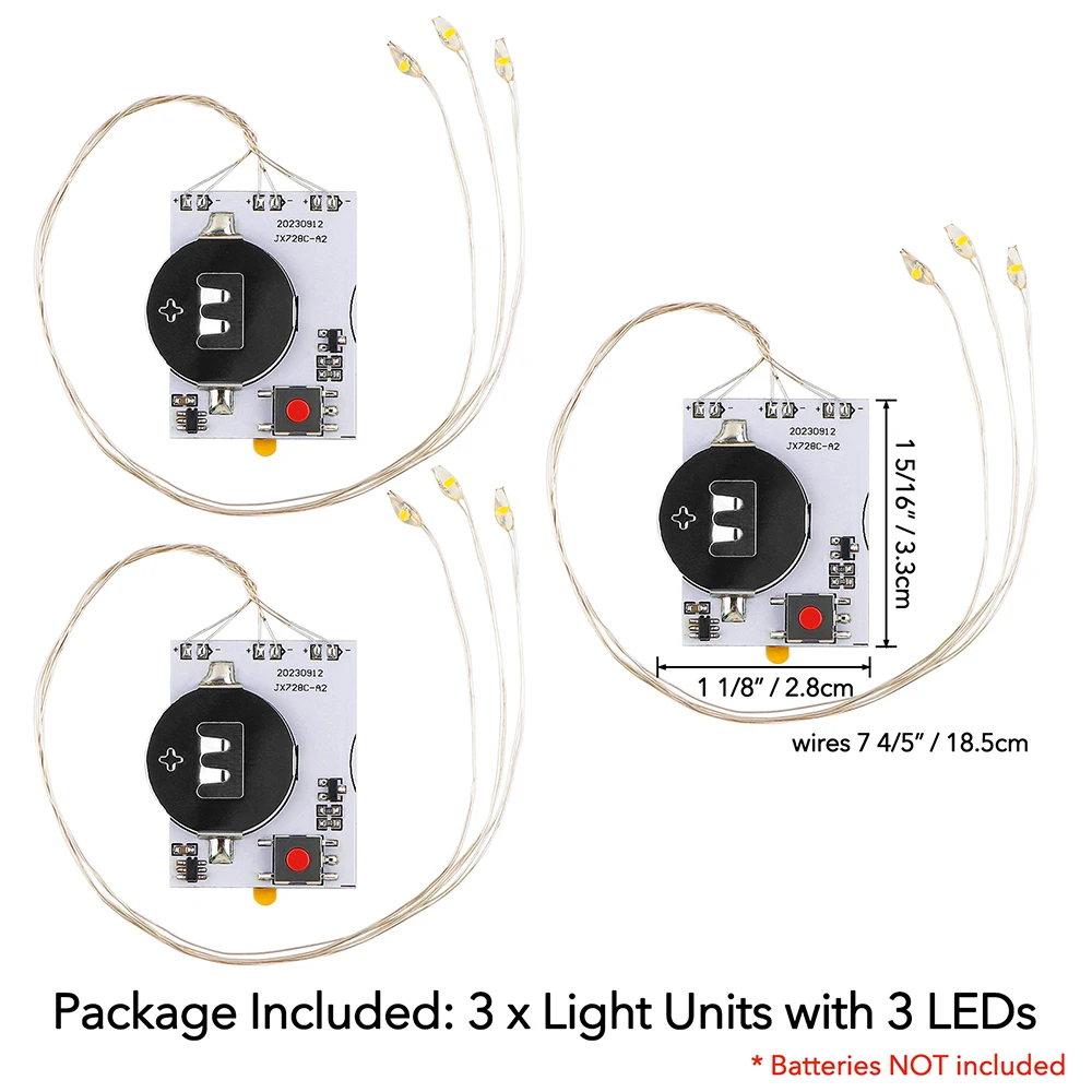 Illuminating Card-Making Kit: Self-Adhesive Warm White LED Light Units with Foam Strips