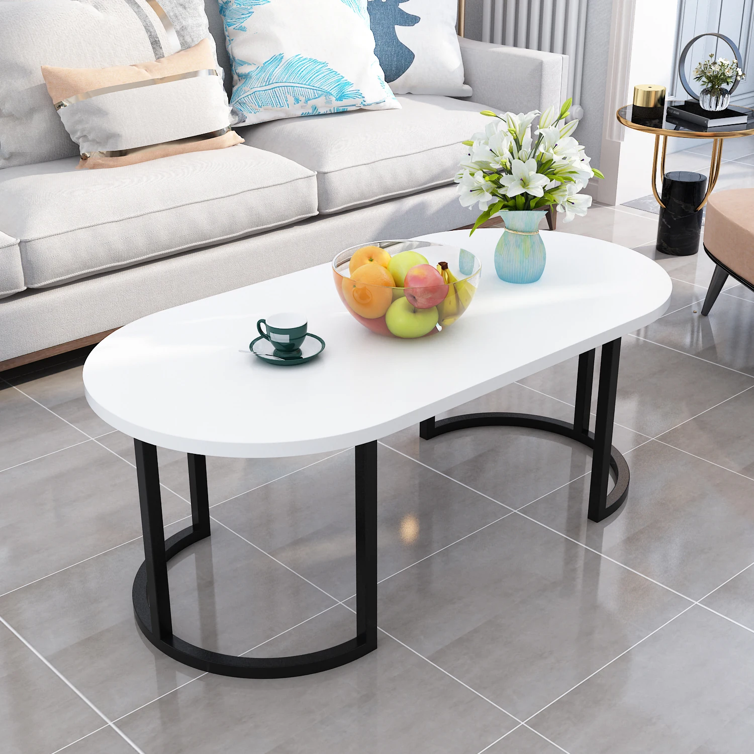 Simple Oval coffee table 5 Simple Oval coffee table 5