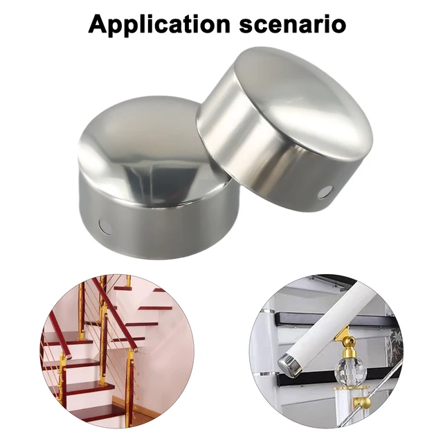 Tappi Terminali Per Corrimano - 4 Pezzi, Acciaio Inox, Diametro Interno 49 Mm - Foto 4